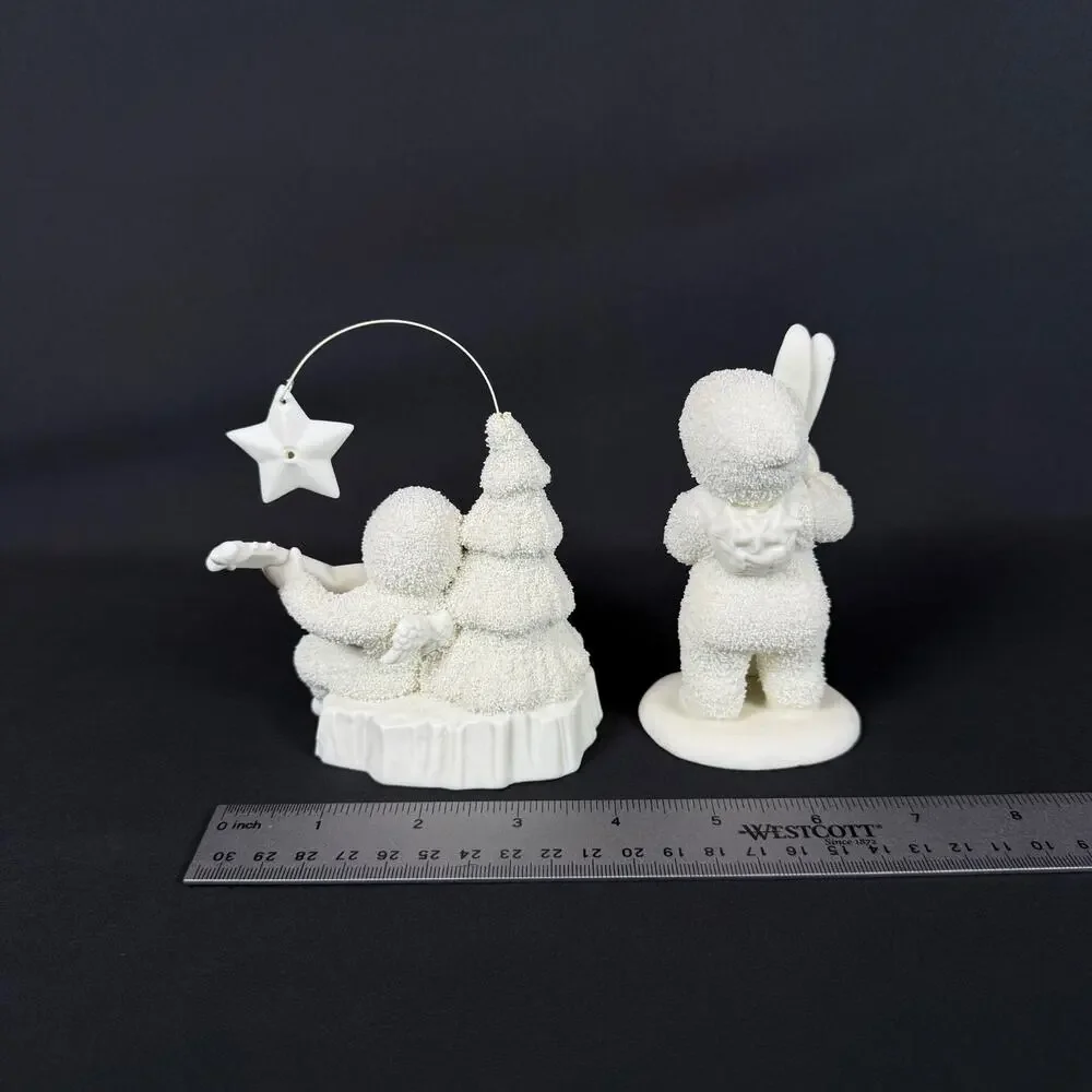 Lot of 2 Department 56 Snowbabies Figurines Skiing Mandolin Guitar Star 4.5